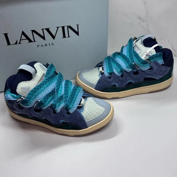 Lanvin | Shoes | Lanvin Curb Skate Shoes Blue Green Suede 